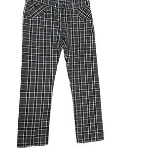Goldsign Black and White Plaid Cropped Pants